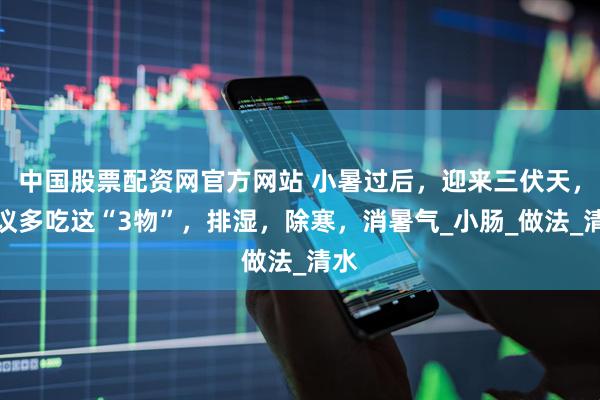 中国股票配资网官方网站 小暑过后，迎来三伏天，建议多吃这“3物”，排湿，除寒，消暑气_小肠_做法_清水